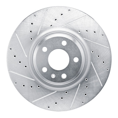 R1 18-25 Audi S5 Front Left Drilled & Slotted Silver Brake Rotor