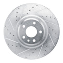 R1 18-25 Audi S5 Front Left Drilled & Slotted Silver Brake Rotor