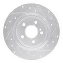 R1 14-20 Infiniti QX30 Rear Left Drilled & Slotted Silver Brake Rotor