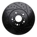 R1 95-00 Lexus LS400 Front Right Drilled & Slotted Black Brake Rotor
