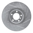 R1 12-18 BMW 328I Front Left Drilled & Slotted Silver Brake Rotor