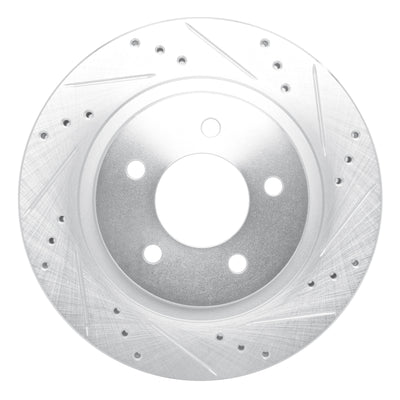R1 98-04 Chrysler 300M Front Right Drilled & Slotted Silver Brake Rotor