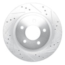 R1 98-04 Chrysler 300M Front Right Drilled & Slotted Silver Brake Rotor