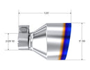 MBRP T304 SS Burnt End Tip 2.125inID, 5inOD Out, 7.25in Length, Pair 17-25 BRZ / GR86