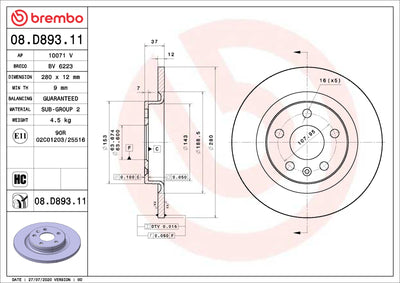 Brembo 13-22 Ford F-250 Super Duty/F-350 Super Duty Rear UV Coated Rotor