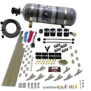 Nitrous Express STD Nozzle Nitrous Kit (200-500HP) Gas w//Dist Block & 4 Solenoids w/15lb Bottle