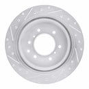 R1 08-14 Mitsubishi Montero Limited (Mexico) Rear Right Drilled & Slotted Silver Brake Rotor