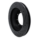 R1 80-93 Dodge W250 Front Left Drilled & Slotted Black Brake Rotor