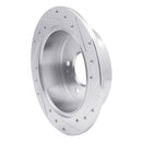 R1 04-12 Mitsubishi Eclipse Rear Left Drilled & Slotted Silver Brake Rotor