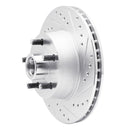 R1 68-70 Ford Mustang Front Right Drilled & Slotted Silver Brake Rotor