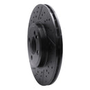 R1 07-15 Mini Cooper Clubman Front Drilled & Slotted Black Brake Rotor