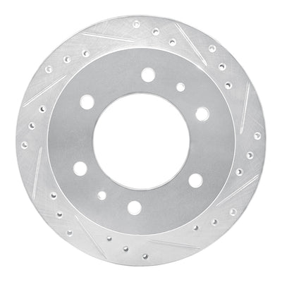R1 88-95 Nissan Pathfinder Rear Right Drilled & Slotted Silver Brake Rotor