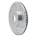 R1 00-10 Pontiac Vibe Front Right Drilled & Slotted Silver Brake Rotor