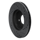 R1 90-91 Audi 90 Quattro Front Left Drilled & Slotted Black Brake Rotor