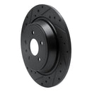 R1 13-20 Ford Escape Rear Left Drilled & Slotted Black Brake Rotor