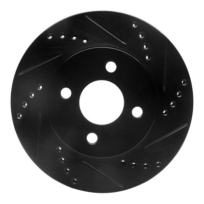 R1 03-10 Chevrolet Cobalt Front Right Drilled & Slotted Black Brake Rotor