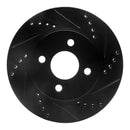 R1 03-10 Chevrolet Cobalt Front Right Drilled & Slotted Black Brake Rotor