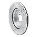 R1 11-19 Ford Explorer Front Left Drilled & Slotted Silver Brake Rotor