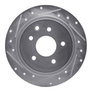 R1 02-25 Nissan Juke Rear Left Drilled & Slotted Silver Brake Rotor