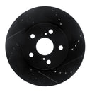 R1 18-22 Toyota C-HR Front Right Drilled & Slotted Black Brake Rotor