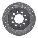 R1 07-08 Hyundai TIBURON Rear Right Drilled & Slotted Silver Brake Rotor