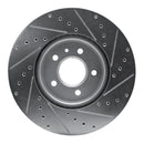 R1 14-19 Buick CASCADA Front Left Drilled & Slotted Silver Brake Rotor