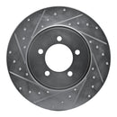 R1 03-05 Lincoln AVIATOR Rear Left Drilled & Slotted Silver Brake Rotor