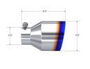 MBRP Universal Burnt SS Tip 2.5in ID / 4.5in OD Out / 6.5in Length Angle Cut Single Wall