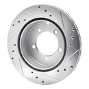 R1 91-93 Dodge STEALTH Rear Left Drilled & Slotted Silver Brake Rotor