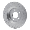 R1 06-15 Mazda 5 Rear Left Drilled & Slotted Silver Brake Rotor