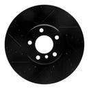 R1 10-18 BMW 535I GT Right Front Drilled & Slotted Black Brake Rotor