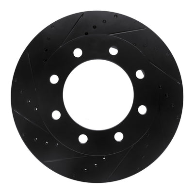 R1 05-12 Ford F-250 4WD (Super Duty) Front Left Drilled & Slotted Black Brake Rotor
