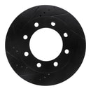 R1 05-12 Ford F-250 4WD (Super Duty) Front Left Drilled & Slotted Black Brake Rotor