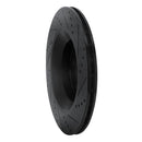 R1 17-24 Maserati LeVante Rear Left Drilled & Slotted Black Brake Rotor