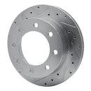 R1 99-05 Ford F-250 2WD (Super Duty) Rear Left Drilled & Slotted Silver Brake Rotor