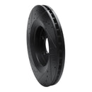 R1 06-10 Jeep Grand Cherokee Front Right Drilled & Slotted Black Brake Rotor