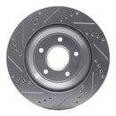 R1 97-09 Cadillac XLR Front & Rear Drilled & Slotted Silver Brake Rotor Set