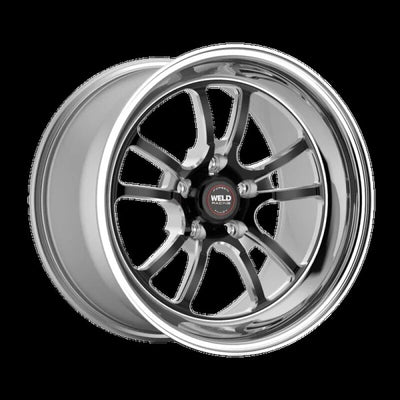 Weld S70 RT-S 18x8in / 5x120.65 BP / 4.7in. BS - Black Center - Polished Shell Wheel
