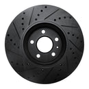 R1 2011-2017 Audi A4 (USA/Canada) Front Right Drilled & Slotted Black Brake Rotor