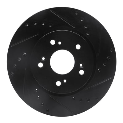 R1 07-16 Acura RDX Front Right Drilled & Slotted Black Brake Rotor