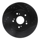 R1 07-16 Acura RDX Front Right Drilled & Slotted Black Brake Rotor