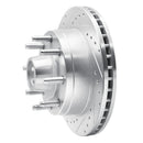 R1 86-94 Ford E-250 Econoline Front Left Drilled & Slotted Silver Brake Rotor