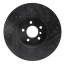 R1 11-19 BMW 640I Gran Coupe Front Left Drilled & Slotted Black Brake Rotor