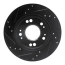 R1 90-05 Chrysler SEBRING Front Right Drilled & Slotted Black Brake Rotor