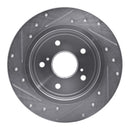 R1 10-13 Suzuki Kizashi Rear Right Drilled & Slotted Silver Brake Rotor