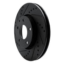 R1 19-25 Mazda 3 Front Left Drilled & Slotted Black Brake Rotor