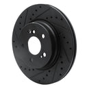 R1 93-02 Mercedes-Benz 600SL Rear Left Drilled & Slotted Black Brake Rotor