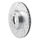 R1 07-19 BMW X5 Front Left Drilled & Slotted Silver Brake Rotor