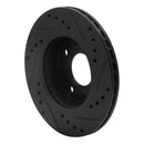 R1 86-17 Nissan NX Front Left Drilled & Slotted Black Brake Rotor