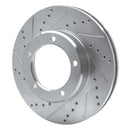 R1 98-07 Lexus LX470 Front Left Drilled & Slotted Silver Brake Rotor